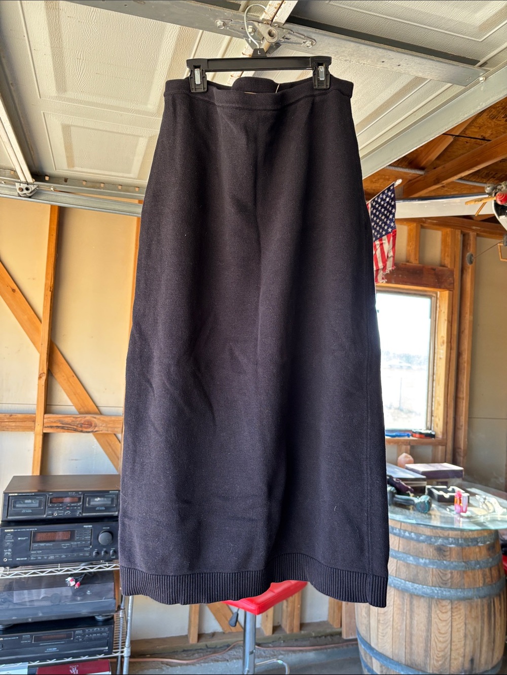 Free People Black Maxi Knit Skirt